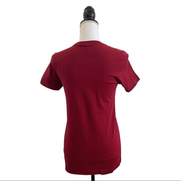 American Apparel Cotton Crew Neck Tee Shirt Cranberry Red Adult Unisex Small - Picture 4 of 6